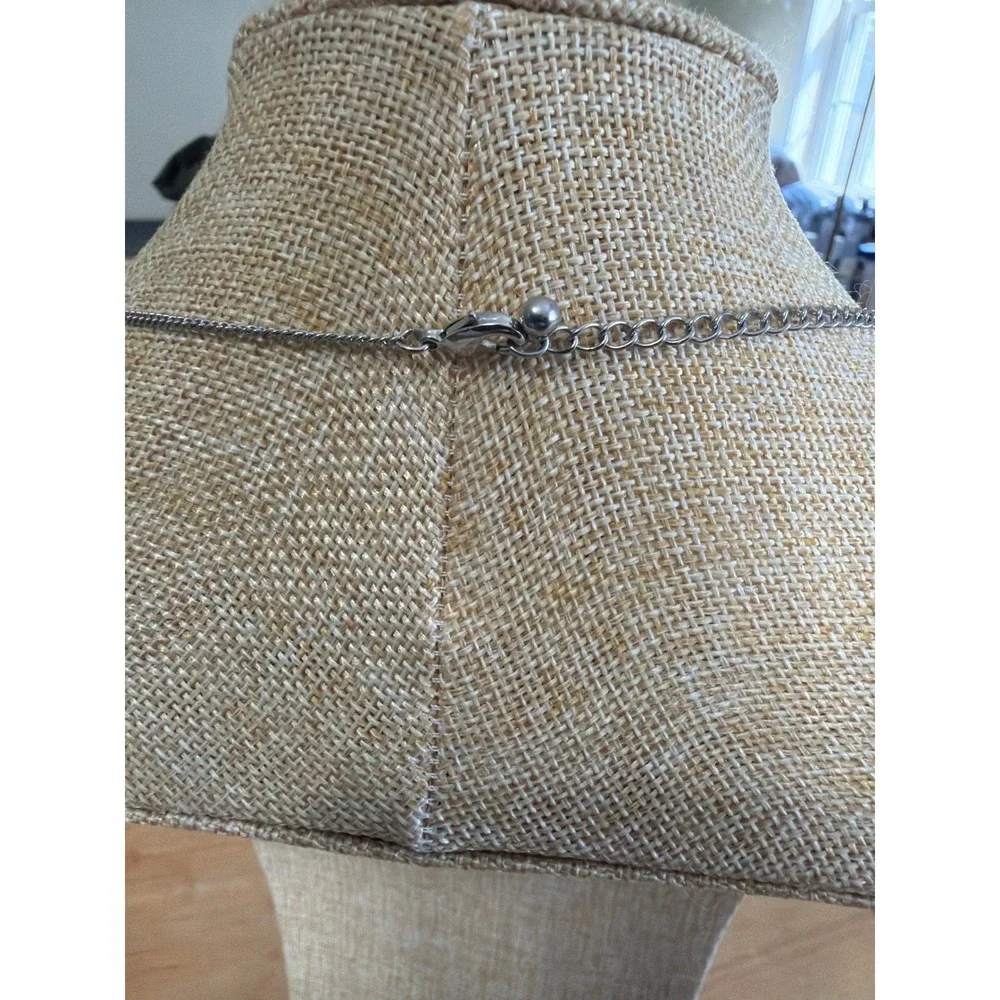 Silver Tone Geometric Fan Tapered Bar Pendant Long Necklace Layering